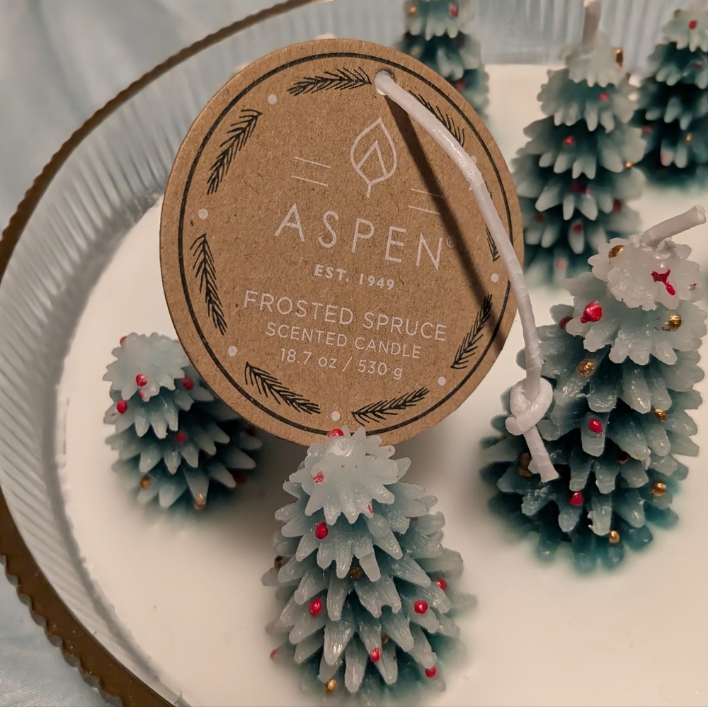 NEW ASPEN Winter Forest Christmas Tree Candle - Picture 2 of 7